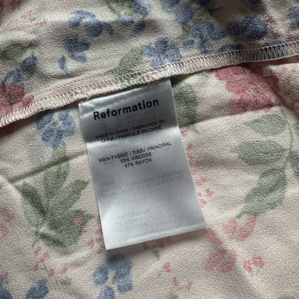 Reformation Pink Floral Wrap Midi Dress - Picture 6 of 7